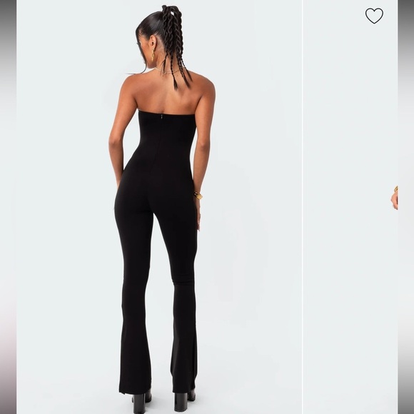 EDIKTED Melina Side Slit Strapless Flare Jumpsuit
, Small - Picture 3 of 15
